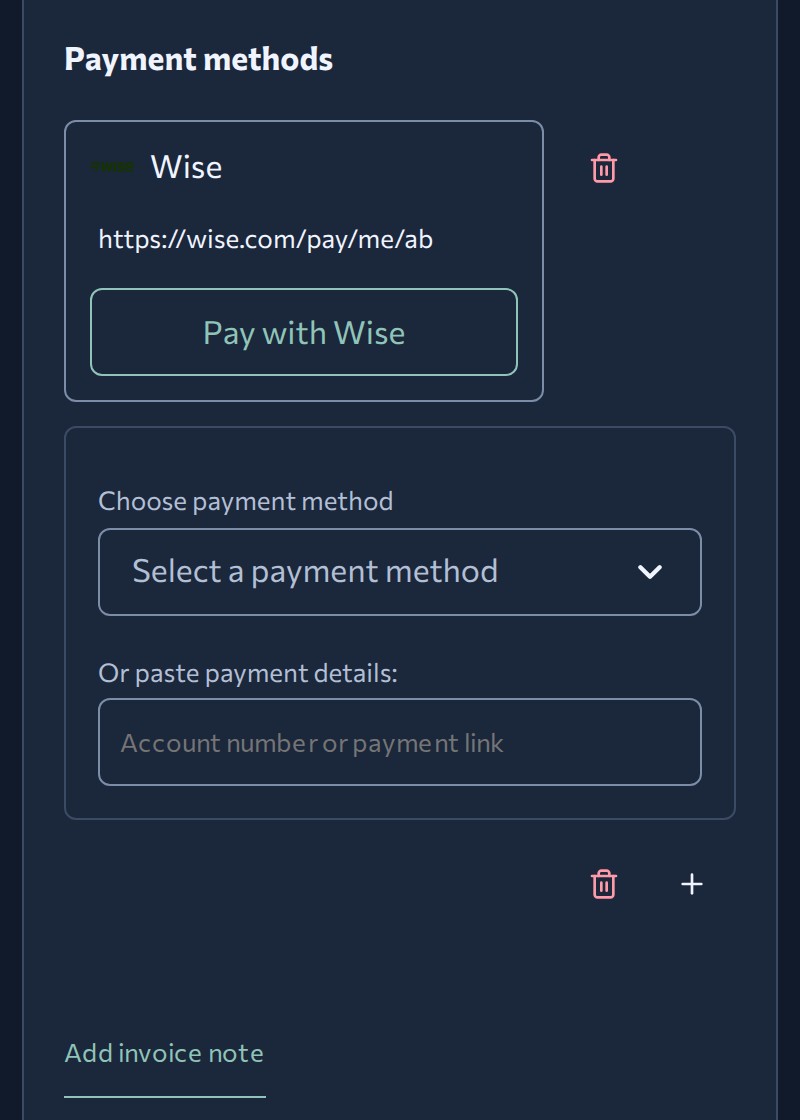 Crest recognises a payment link and an IBAN, then shows the full payment requisites