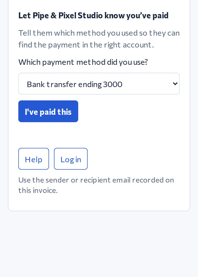 A client reports payment and the owner sees the report